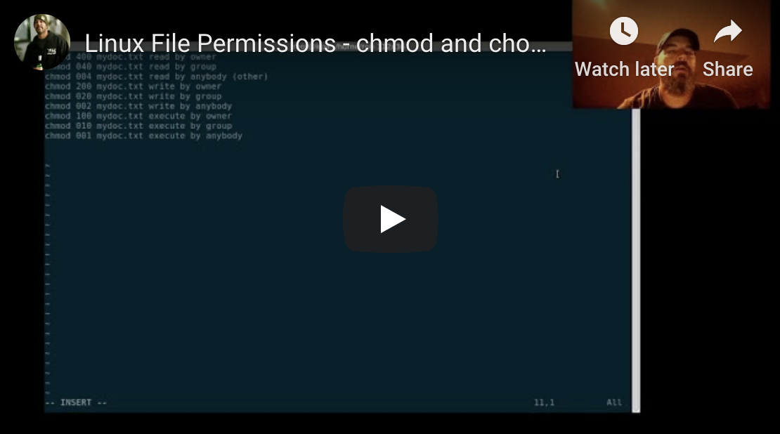 Video Linux File Permissions Chmod And Chown Linux Org